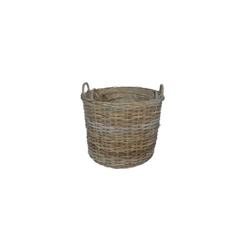 Round Baskets with Ear Handles and Removable Hessian Liner - medium