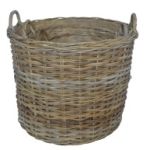 Round Baskets with Ear Handles and Removable Hessian Liner - medium